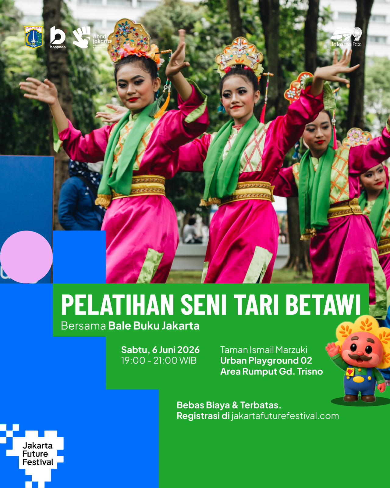 Pelatihan Seni Tari Betawi bersama Bale Buku Jakarta