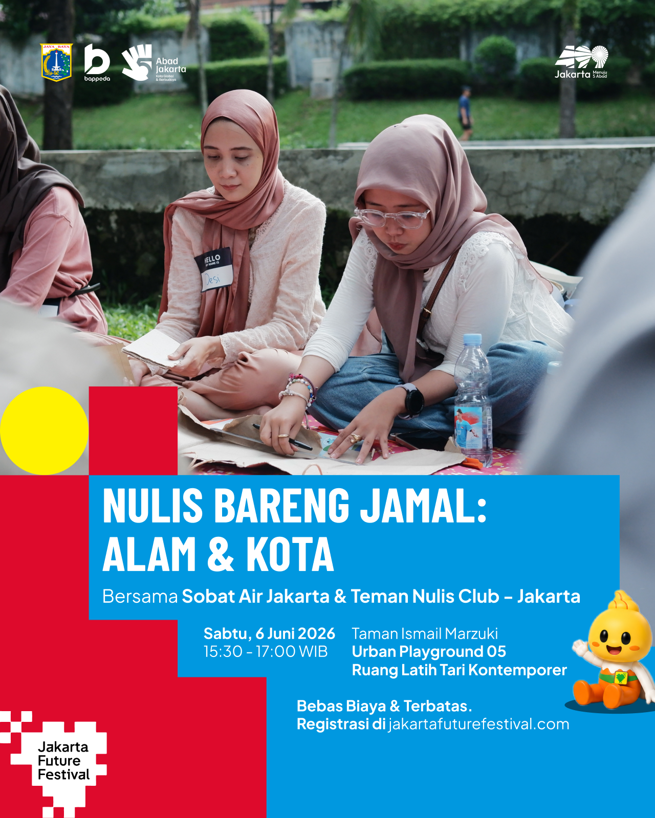 Nulis Bareng Jamal: Alam dan Kota bersama Sobat Air Jakarta & Teman Nulis Club